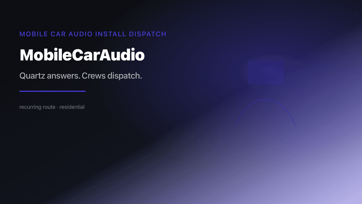 Mobile Car Audio Install industry scene